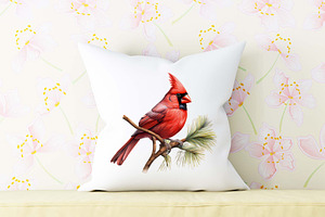 Red Cardinal PNG Christmas Bundle