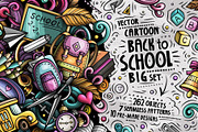 School Cartoon Doodle Big Pack, a Decorative Illustration by BALABOLKA (Thumbnail 1 of 13)