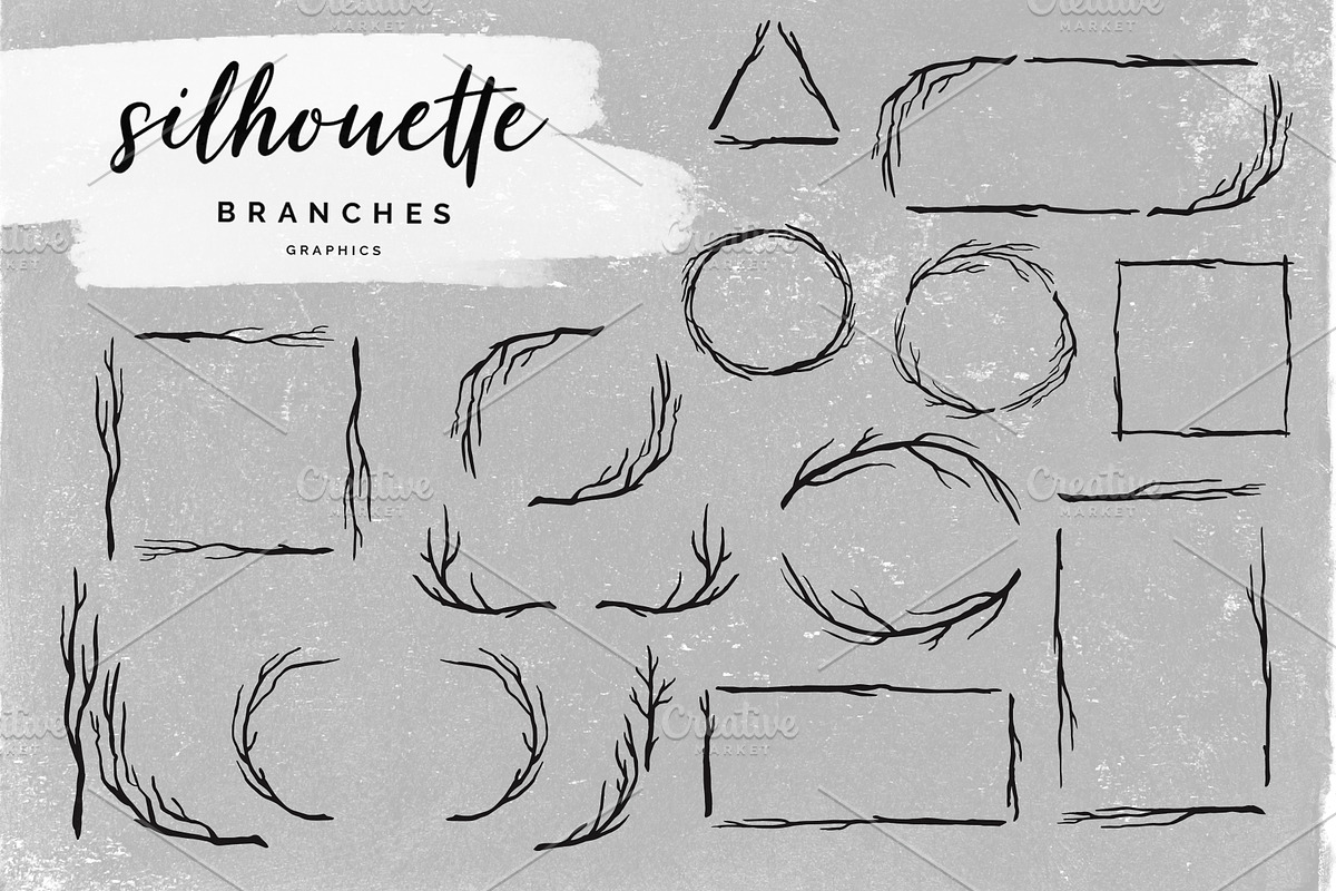 Silhouette Branch Vectors, a Decorative Illustration by aniunova (Photo 3 of 4)
