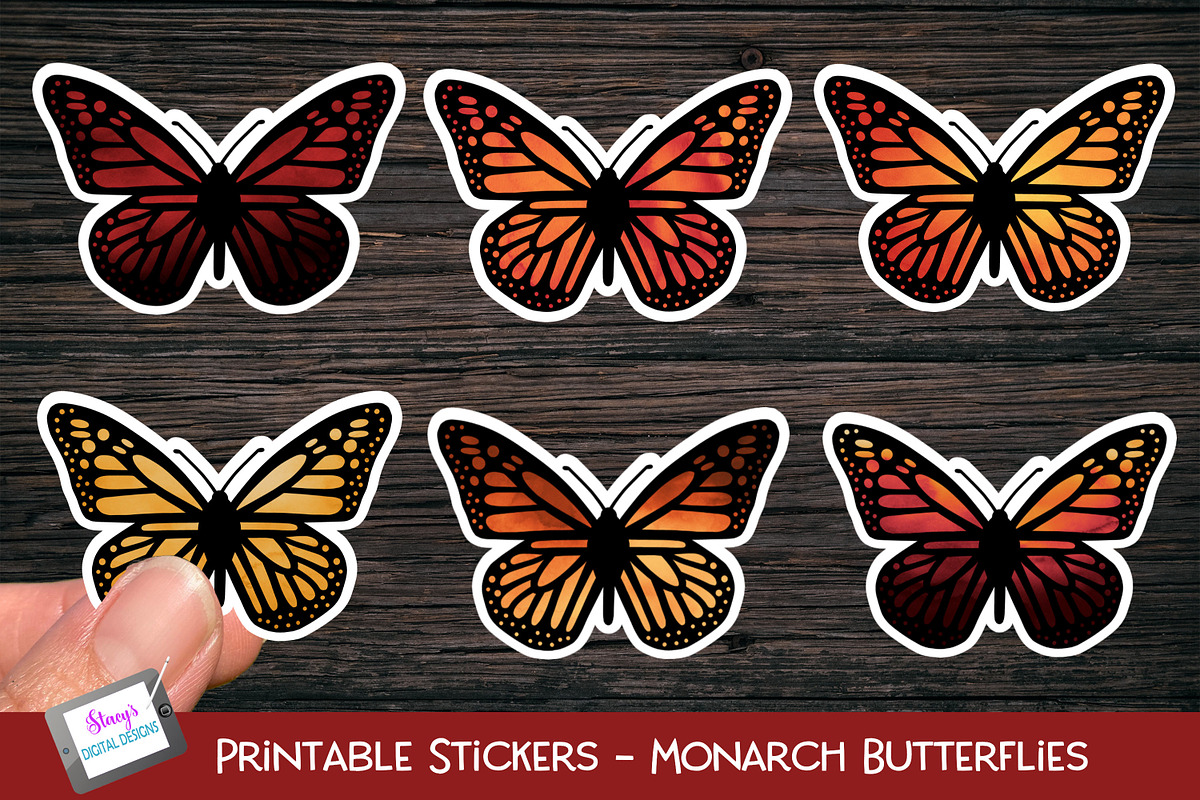 Butterfly Stickers - Monarch, an Object Graphic by Stacy's Digital Designs