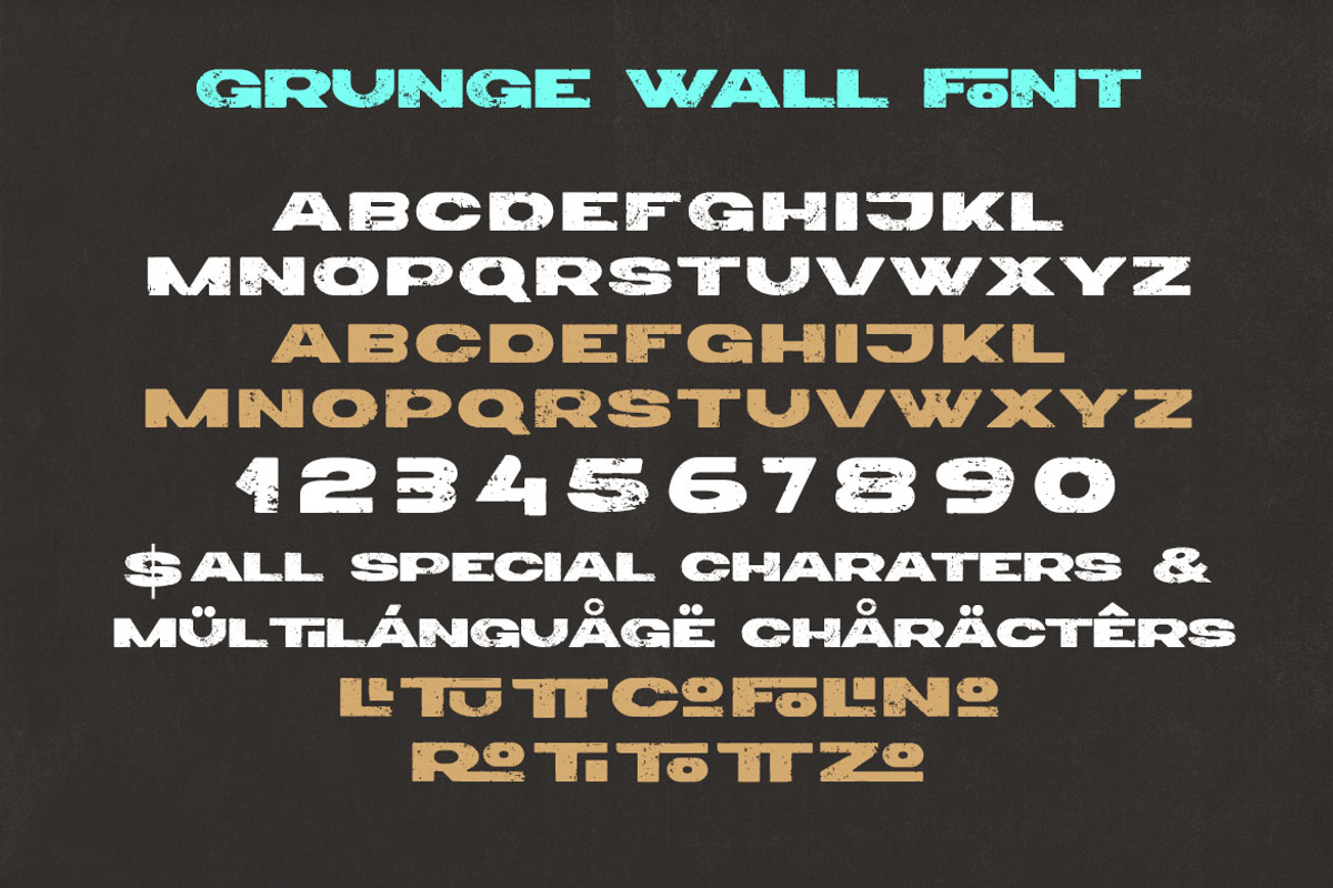 Grunge Wall Wide, a Sans Serif Font by Deeezy (Photo 5 of 5)