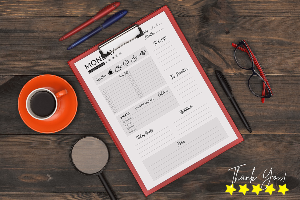 07 Days Detailed Daily Planner, a Stationery Template by Hurairagraphics (Photo 5 of 5)