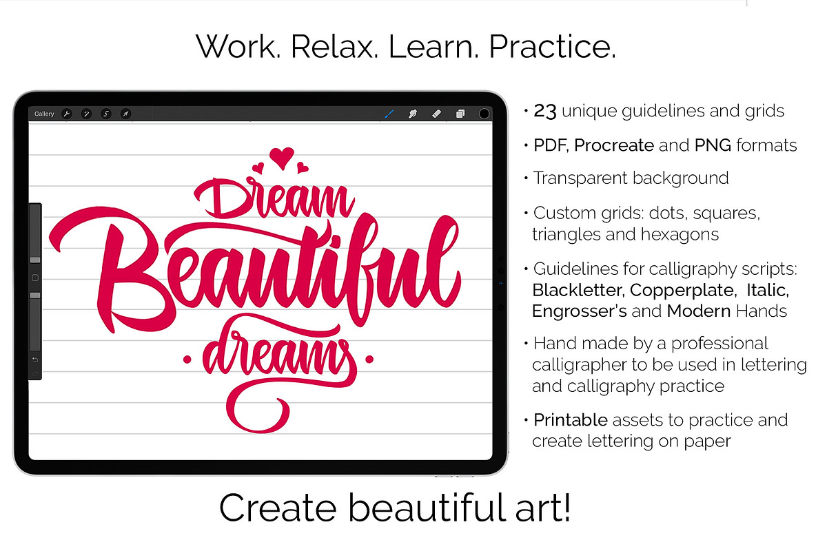 Guidelines & Grids Calligraphy Pack, a Stationery Template by ZenLettering (Photo 2 of 8)