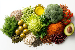 Healthy food ingredients vegetables, a Photo by Pixeness Studio