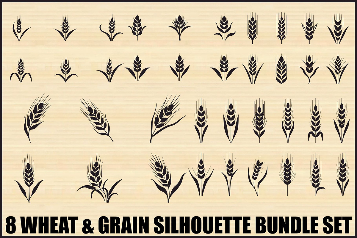 Agriculture Grain Silhouette Pack, an Illustration by Creativeshirt (Photo 1 of 9)