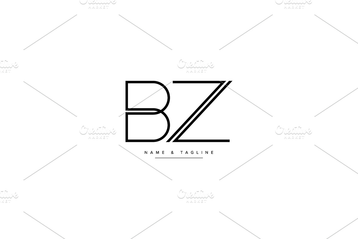 Initial letters BZ logo design, a Branding & Logo Template by Aleesher (Photo 2 of 2)