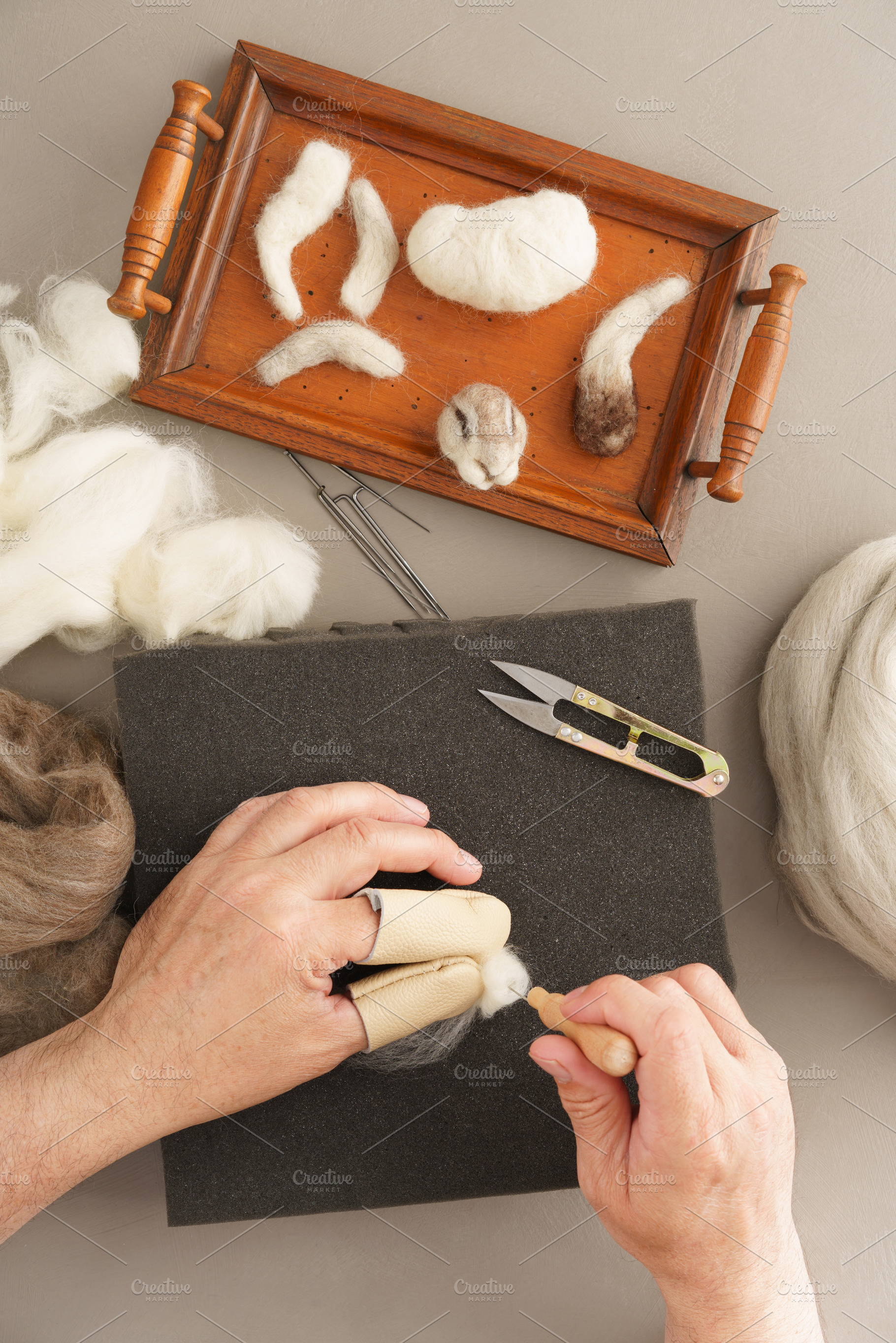Needle felting a rabbit containing needle felting, bunny, and animal, an Animal Photo by Elisabeth Cölfen