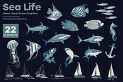 Sea Life - Marine and Nautical, an Illustration by Sault Design (Thumbnail 1 of 3)