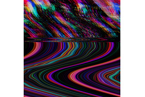 Glitch psychedelic background. Old
