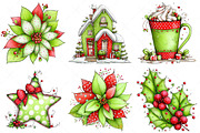 Green Christmas Clipart Png, an Illustration by Craft Nest (Thumbnail 9 of 11)