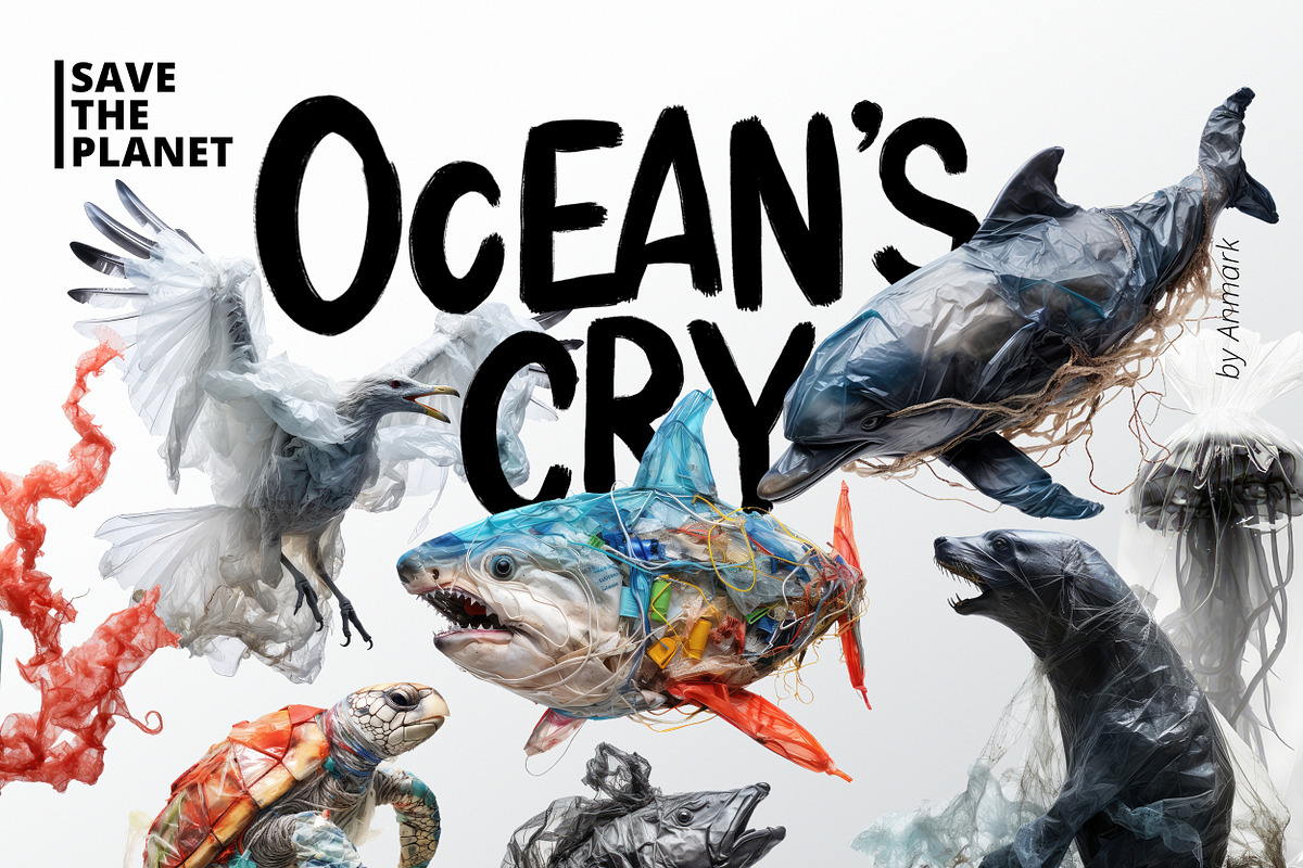 Ocean’s Cry. Save the ocean set, an Object Graphic by AnMark (Photo 1 of 14)