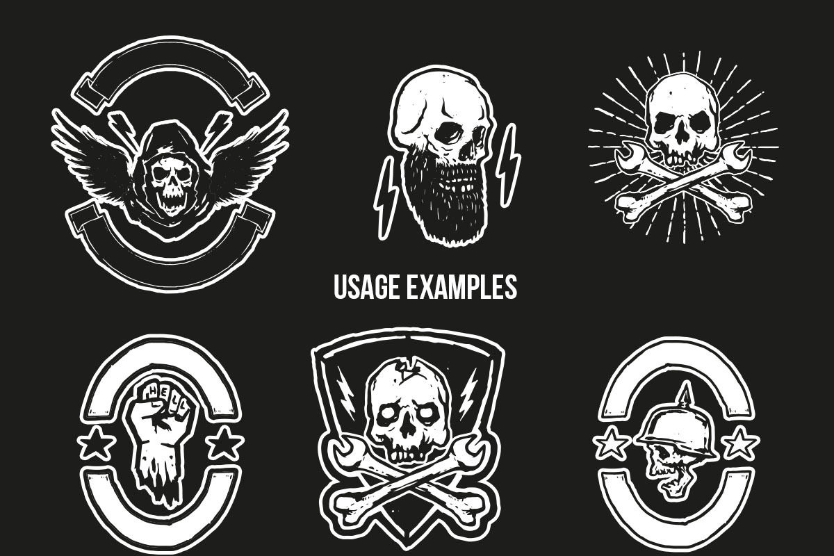 Old School Biker Badges and Elements preview 4