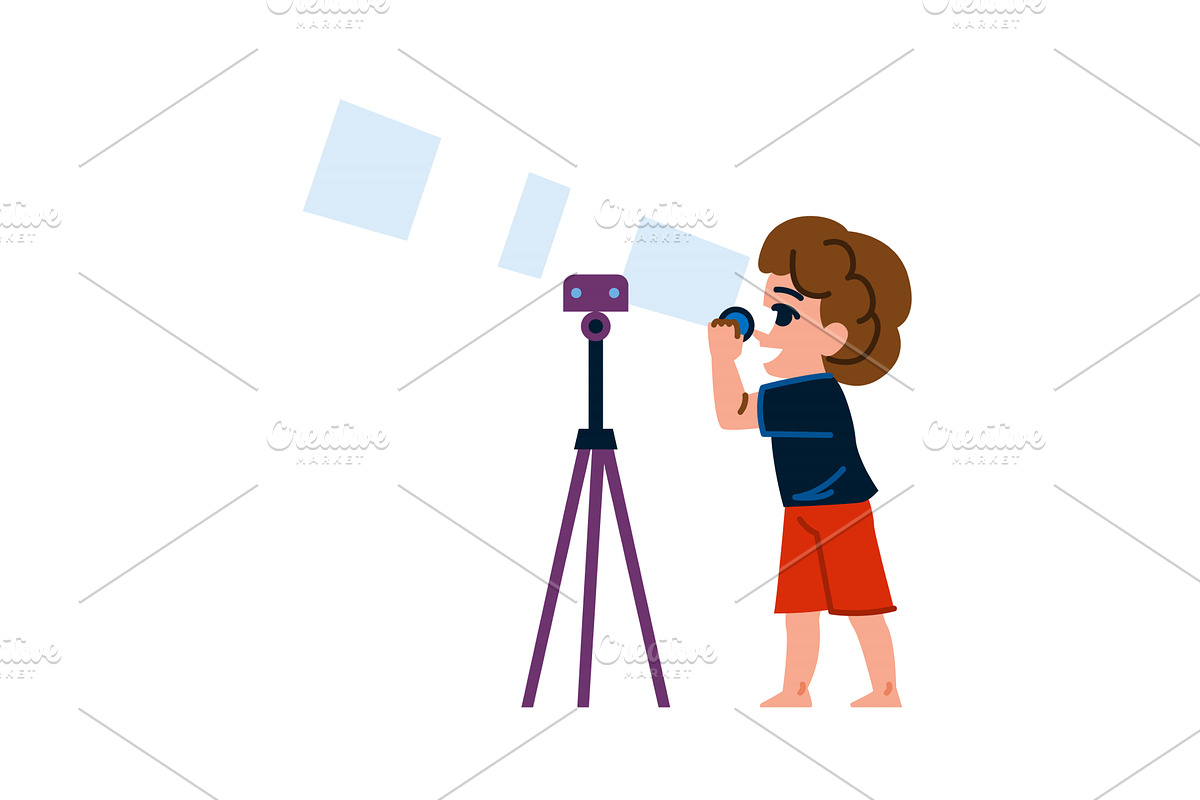 Curious child exploring the universe, an Education Illustration by pikepicture