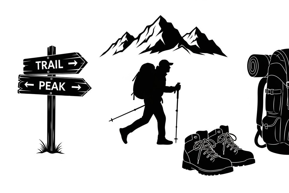 Hiking Adventure Silhouette Bundle, an Illustration by yasushie (Photo 15 of 51)