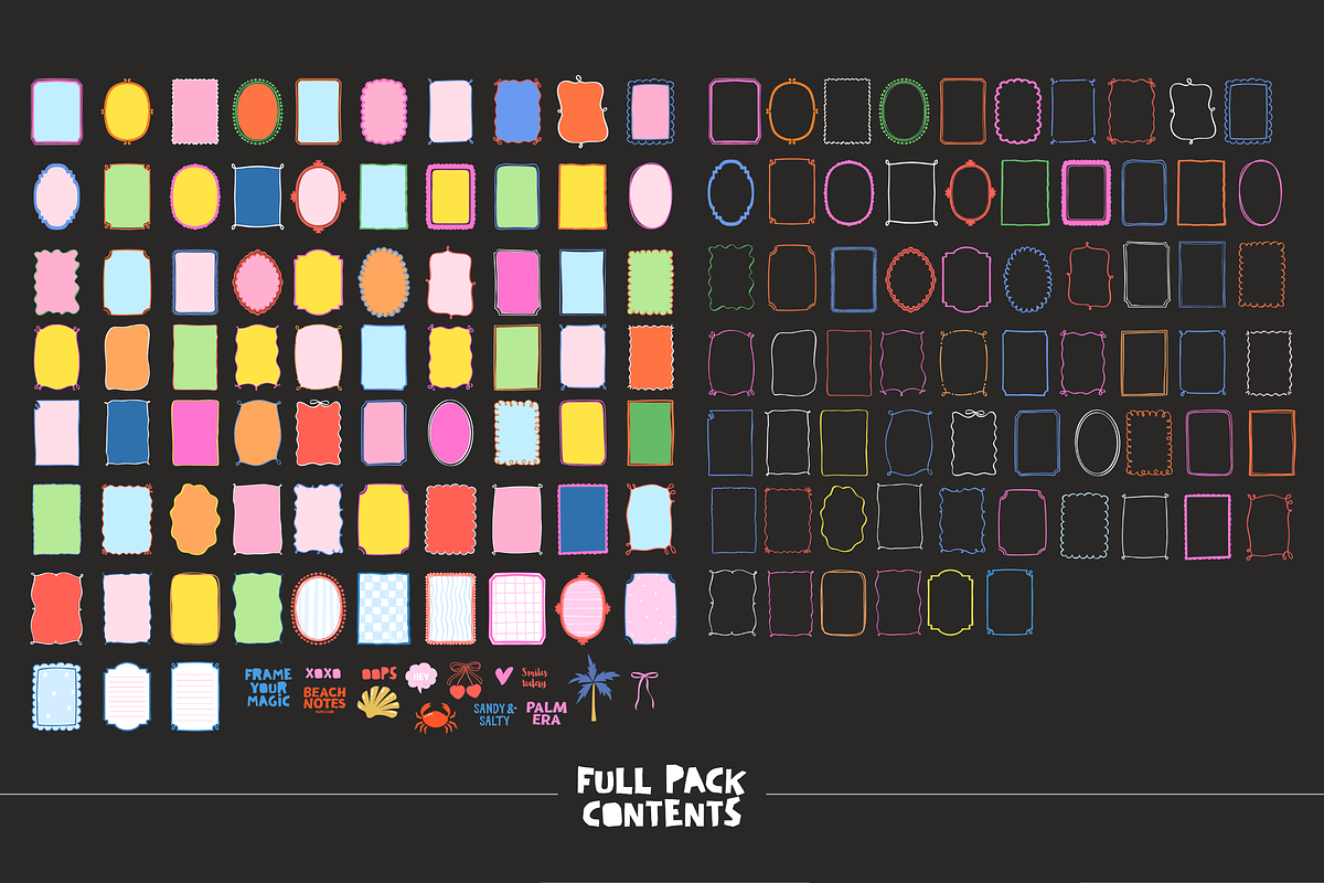 Colorful Doodle Frames & Borders, an Object Graphic by Yana Lesiuk (Photo 3 of 5)