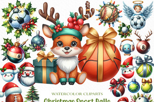 Christmas Sport Balls Sublimation, an Illustration by Craft Nest
