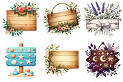 Watercolor Wood Sign Clipart, a Seasonal Illustration by DreamArtGraphic (Thumbnail 4 of 4)