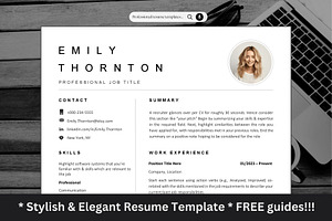 Resume/CV Minimalist photo template, a Resume Template by The Career Lab