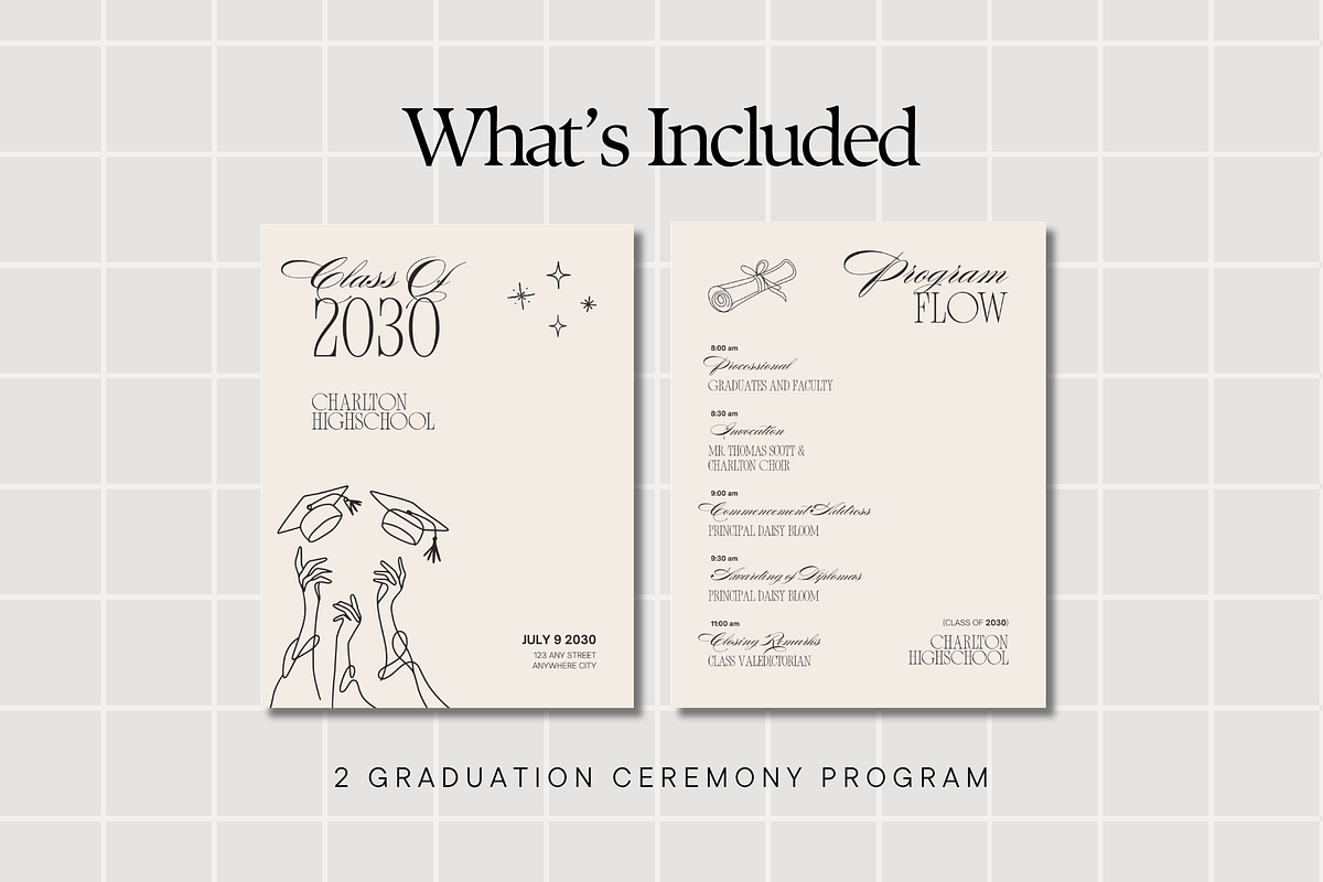 Graduation Ceremony Program Template, a Stationery Template by Anna ...