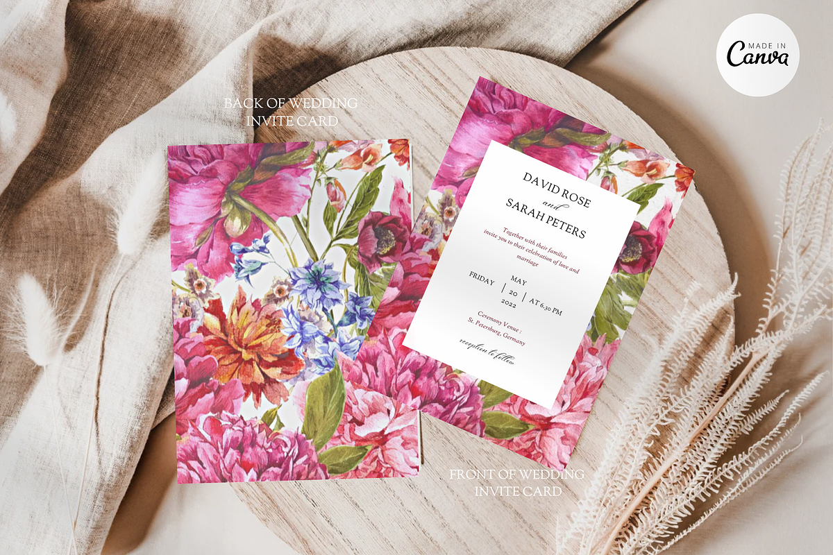 Minimalist Floral Wedding Invite -F5, an Invitation Template by YeeqsWedding (Photo 4 of 9)