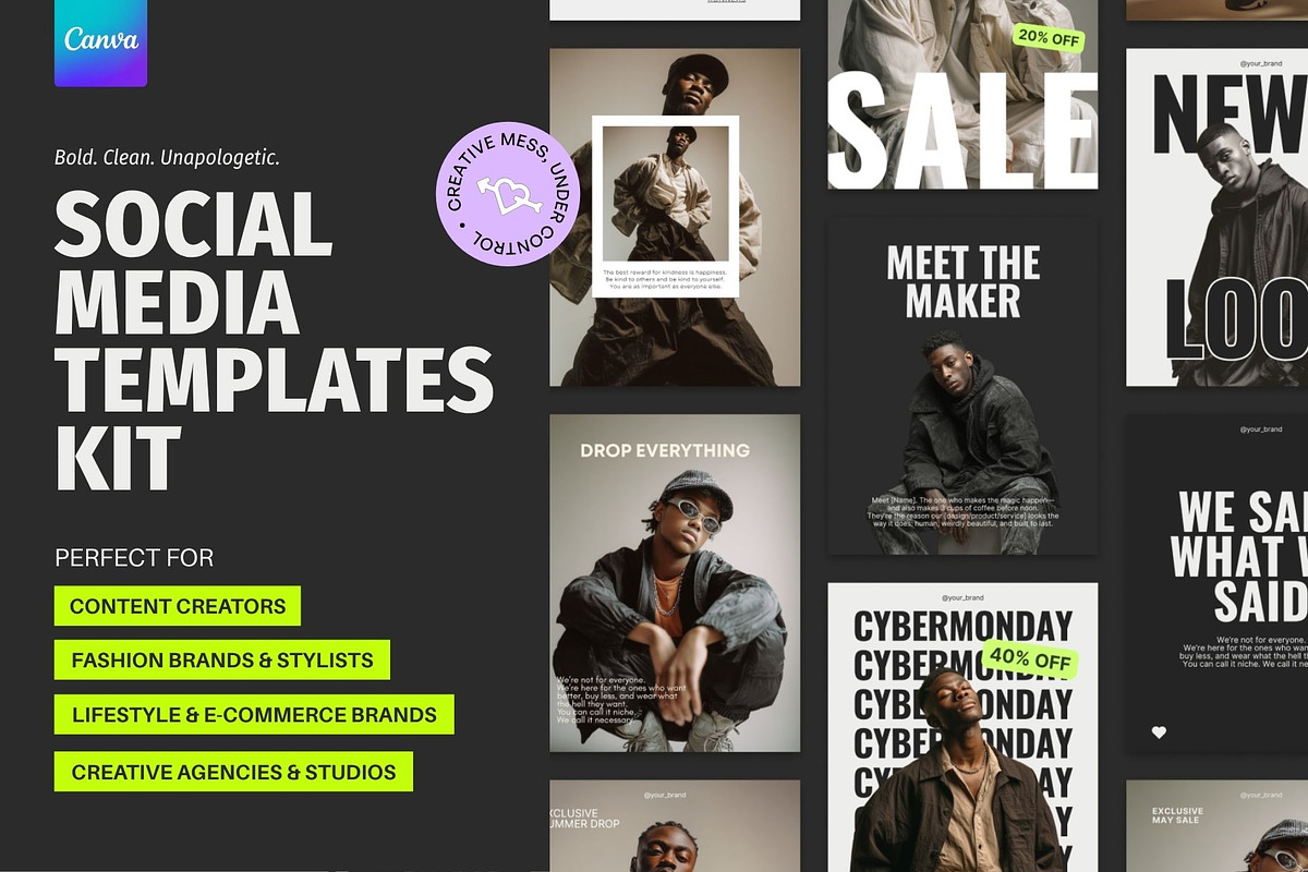 SOCIAL MEDIA TEMPLATES KIT FOR CANVA, a Templates & Theme by Orbit Studio Shop (Photo 1 of 8)