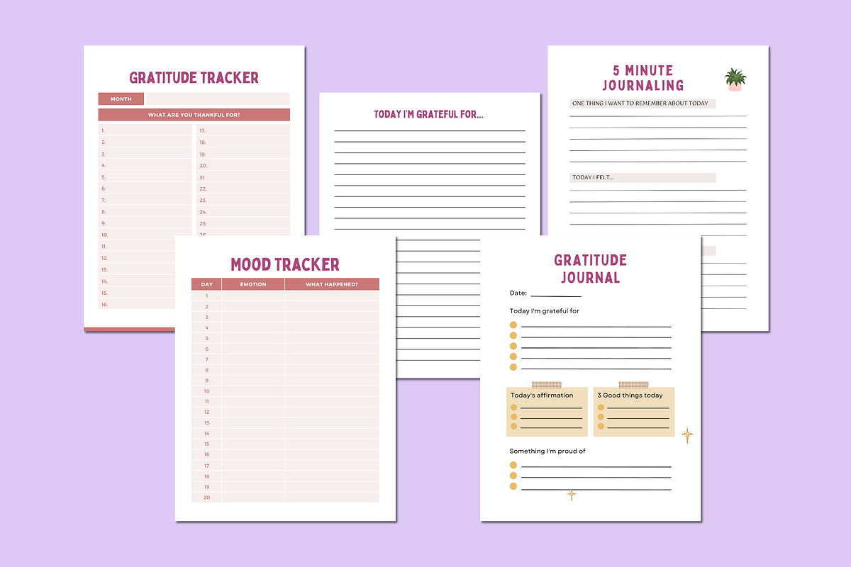 Gratitude Journal For Kids Canva, a Stationery Template by Shumaya (Photo 5 of 5)