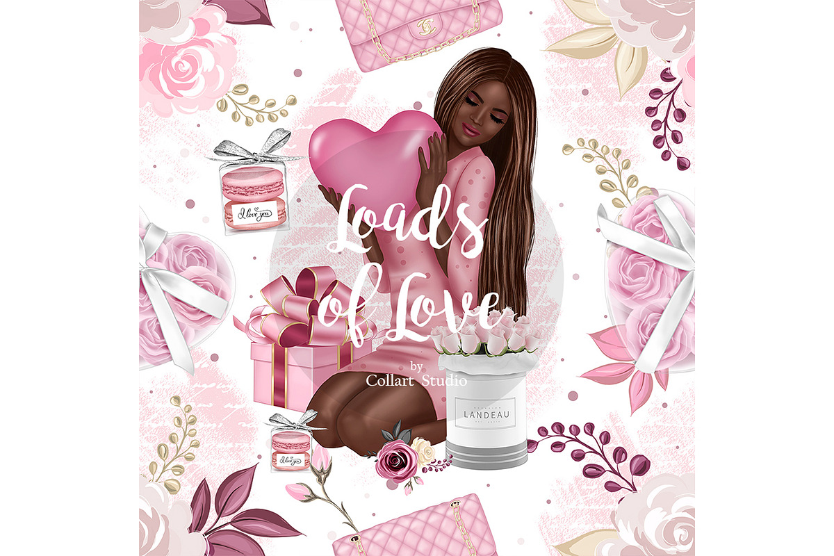 Love digital paper, Valentine's Day, a Pattern Graphic by Collart Studio (Photo 6 of 9)