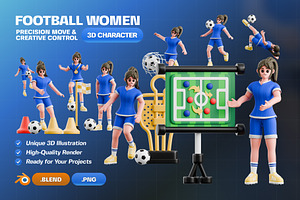 Football Women 3D Character Pack