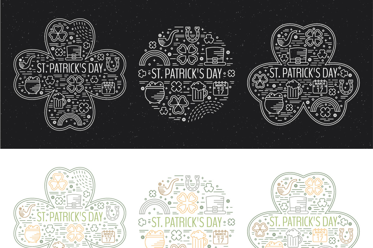 St. Patrick’s outline icons set, a Graphic by ekmelica (Photo 3 of 5)