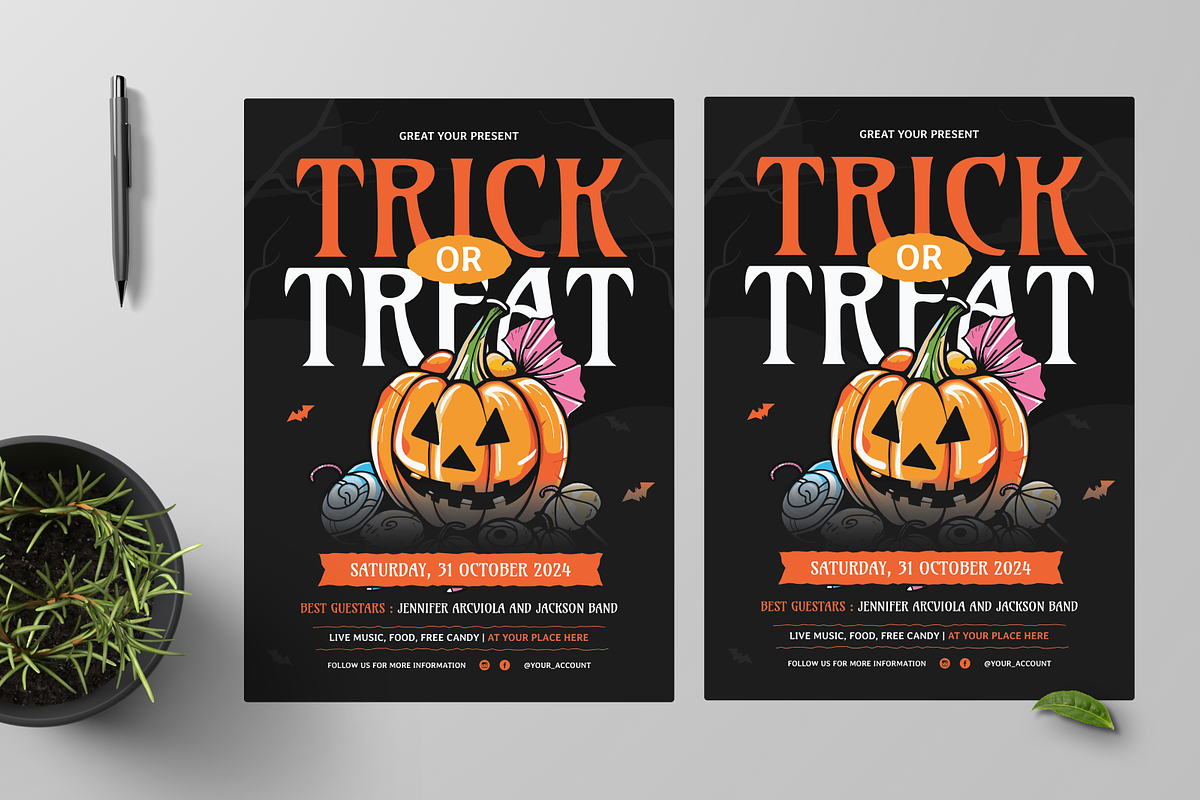Trick Or Treat Halloween Flyer, a Flyer Template by Annora Studio (Photo 2 of 5)