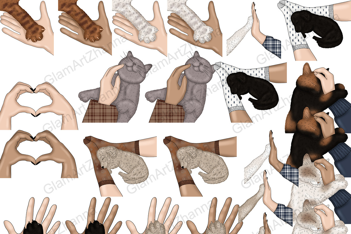 Pets Clipart, an Animal Illustration by GlamArtZhanna (Photo 2 of 5)