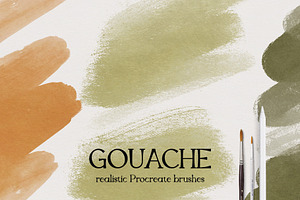Procreate Gouache Brush set, a Brush Add-On by Jenteva Art