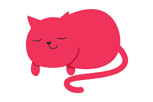 Cute cat sleeping vector icon, an Animal Illustration by SiberianArt