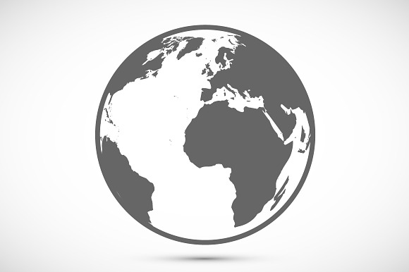 Globe Icon On Gray