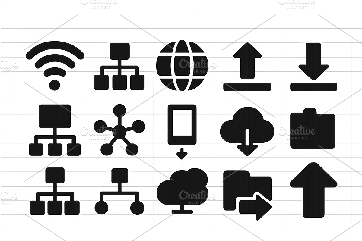 Collection of black icons, a Technology Illustration by ZinetroN