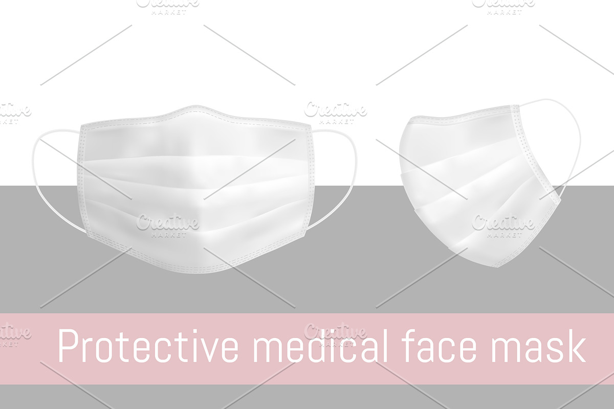 Realistic medical face mask, a Mask Mockup by Kseniia_designer's shop (Photo 1 of 4)