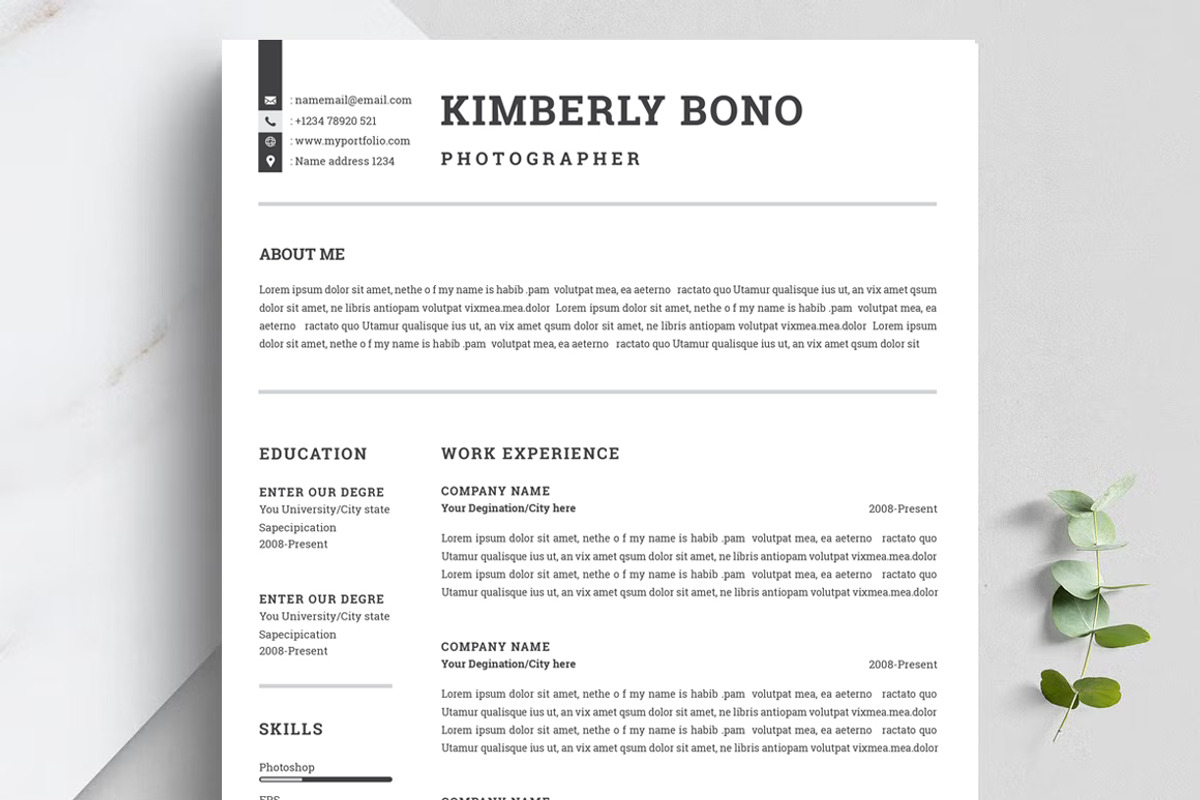 Resume With Cover Letter, a Resume Template by Blackcloud_Creations (Photo 1 of 7)