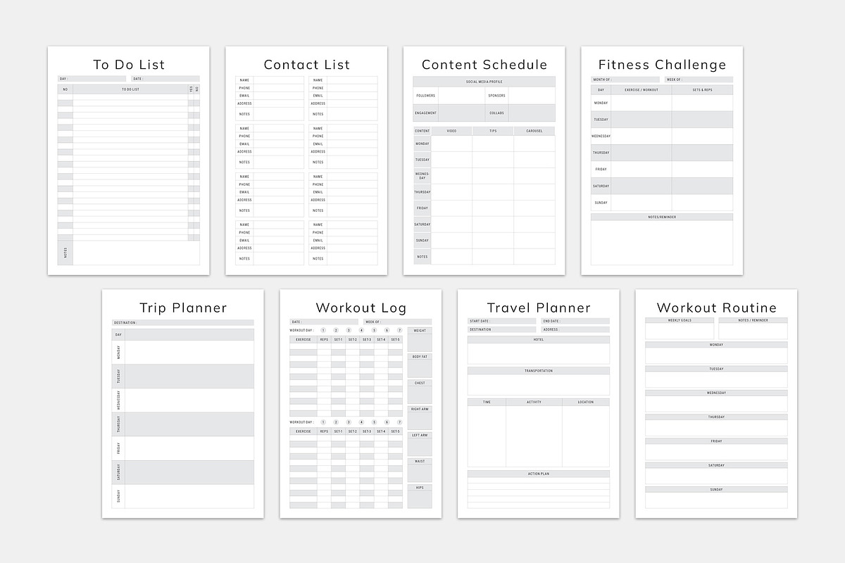 InDesign Planner Bundle Pack Vol.25, a Stationery Template by MNT-Creator (Photo 8 of 10)