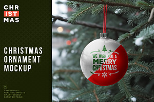 Christmas ball ornament mockup