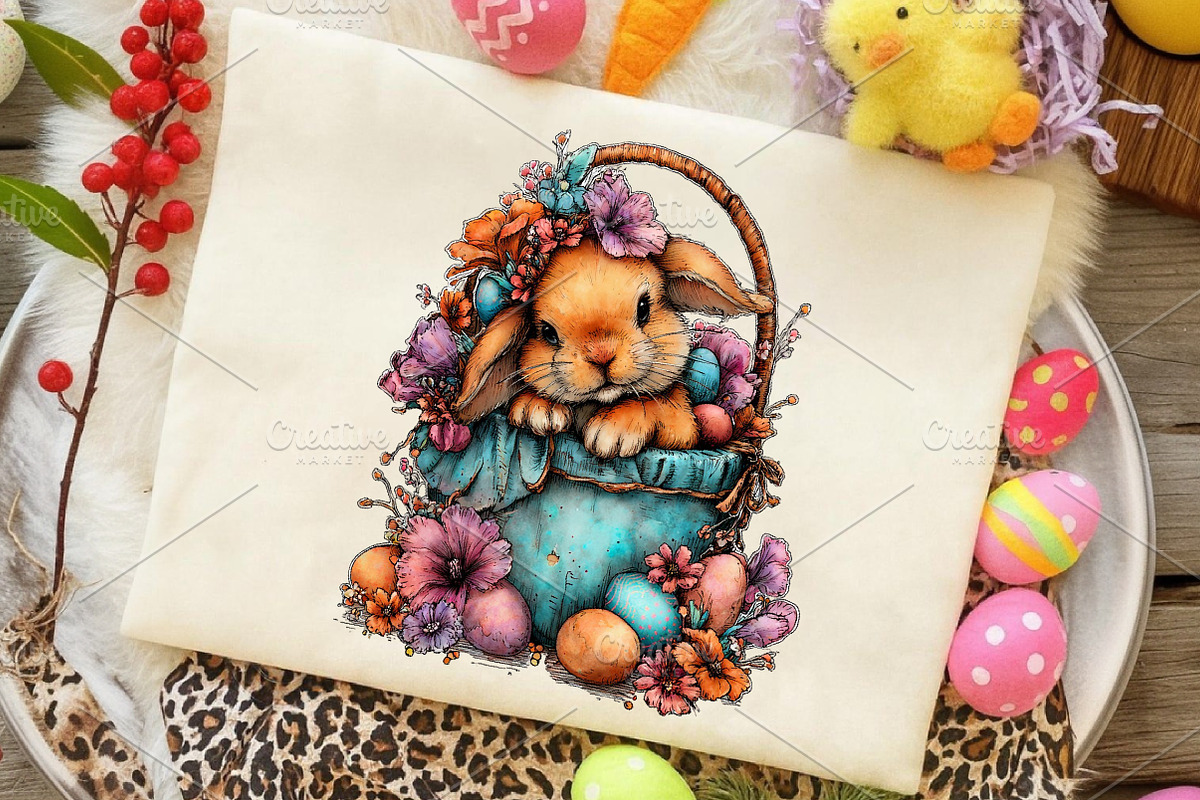 Whimsical Easter Bunny Clipart, an Illustration by Canvas Craft (Photo 5 of 6)