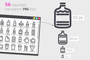 Drink Line Icons Set, an Outline Icon by Voysla's Shop (Thumbnail 3 of 4)