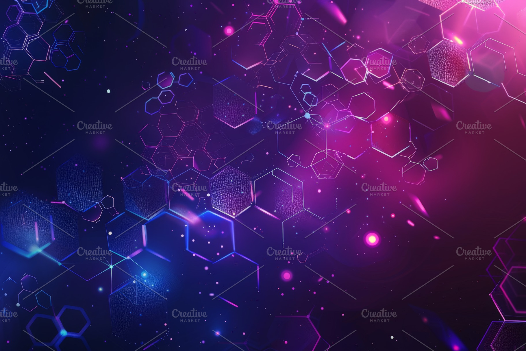Abstract futuristic Molecules, an Abstract Photo by Pixeness Studio