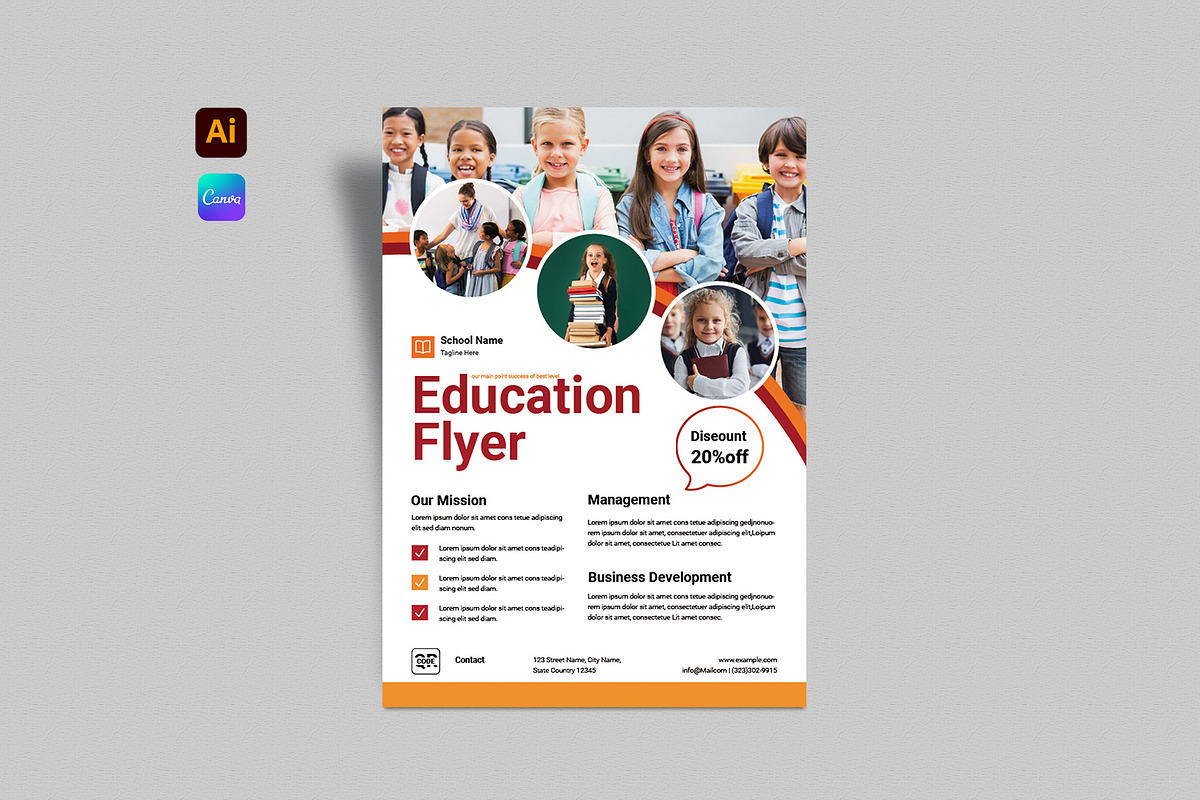 Education Flyer Template, a Flyer Template by E-Type (Photo 1 of 3)