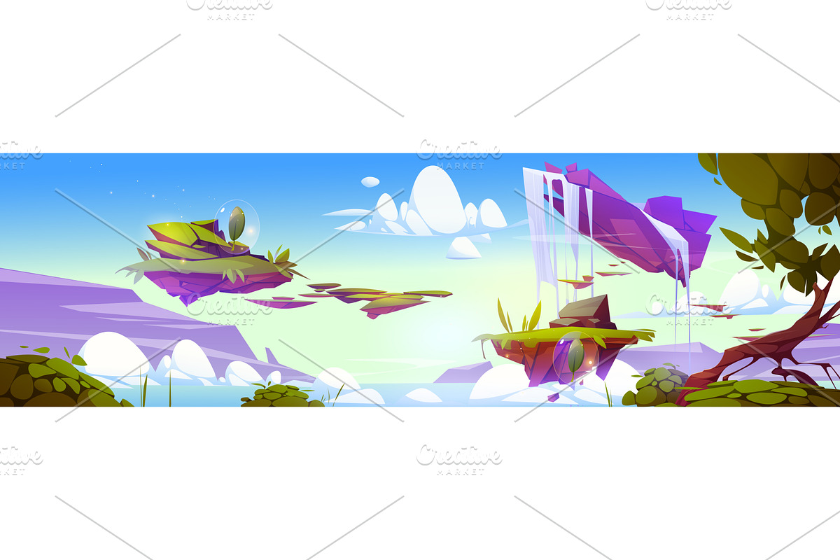 Game background with floating, an Object Illustration by art PVP - market