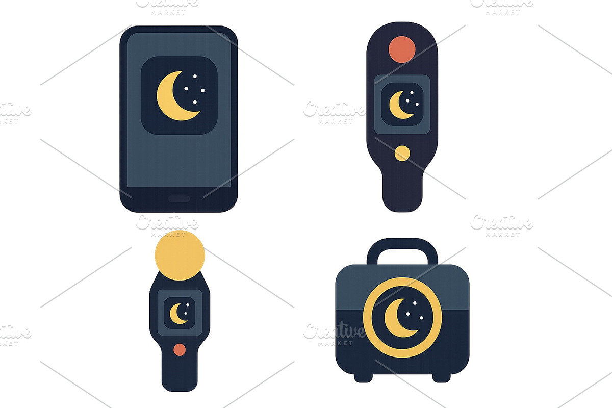 Devices for monitoring sleep quality, an Object Illustration by ZinetroN