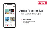 Apple Responsive Flat Vector Mockups, an iPhone Mockup by Alex_Yanko (Thumbnail 1 of 6)