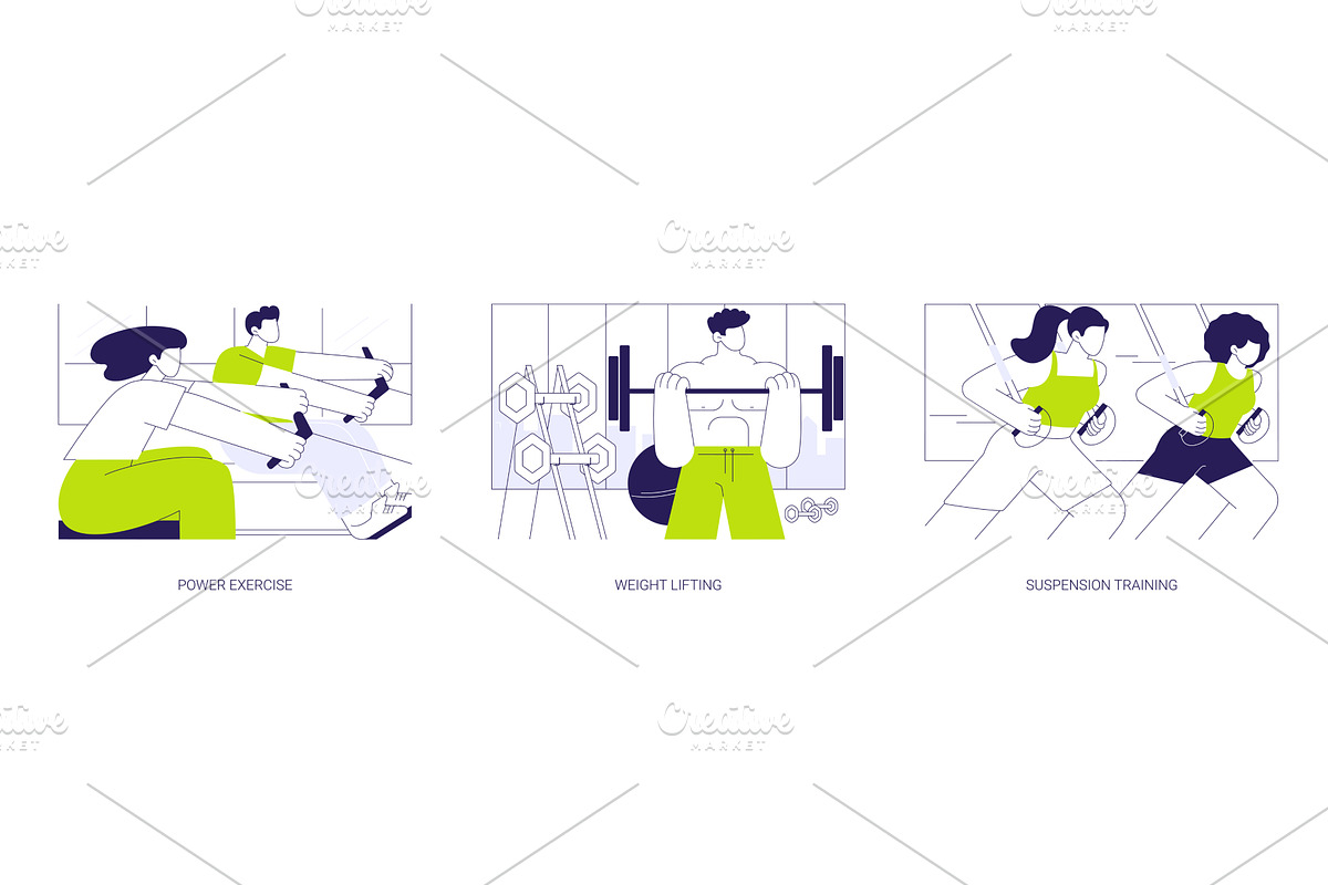 Power training isolated cartoon, a Person Illustration by Visual Generation