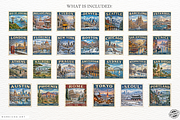 Winter Postage Stamps PNG, a Seasonal Illustration by Markicha Art (Thumbnail 4 of 5)