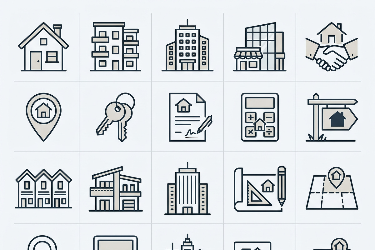 Bundles vector Real Estate Outline, an Outline Icon by adenpinkstore (Photo 3 of 5)