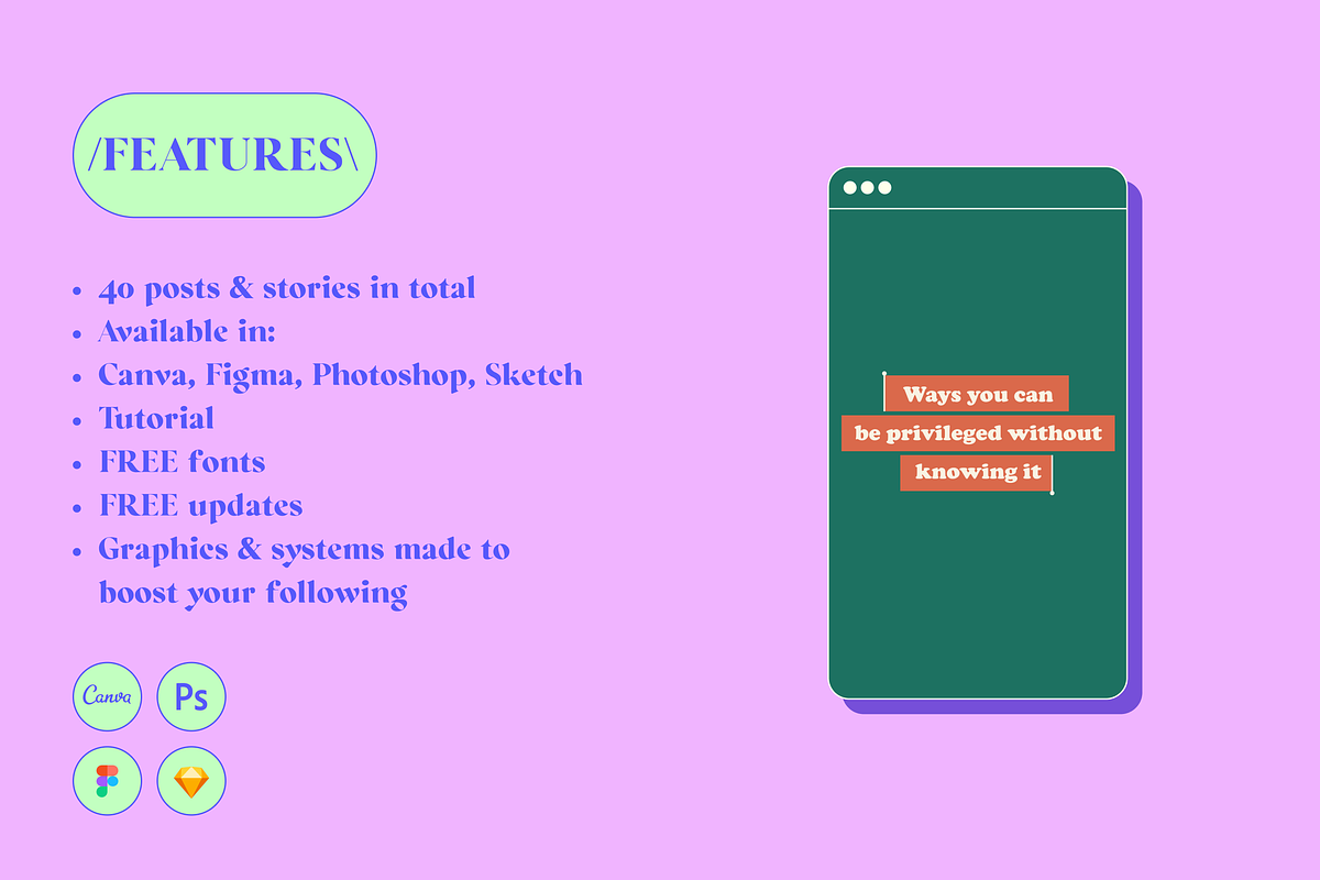 RETRICA Instagram Graphics & Systems, a Social Media Template by Luna Studio (Photo 4 of 8)